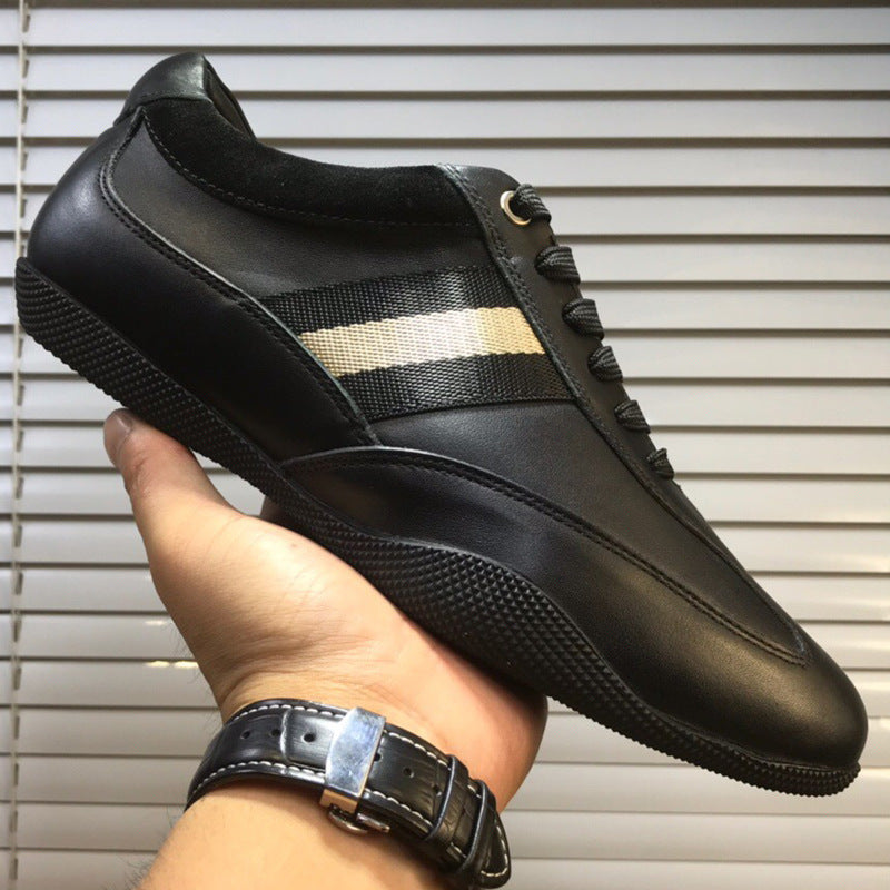 European High-End Trendy Men's Shoes, Big-Name Men's Leather Lace-Up Sports Casual Shoes, Breathable Genuine Leather Sneakers Alsy store