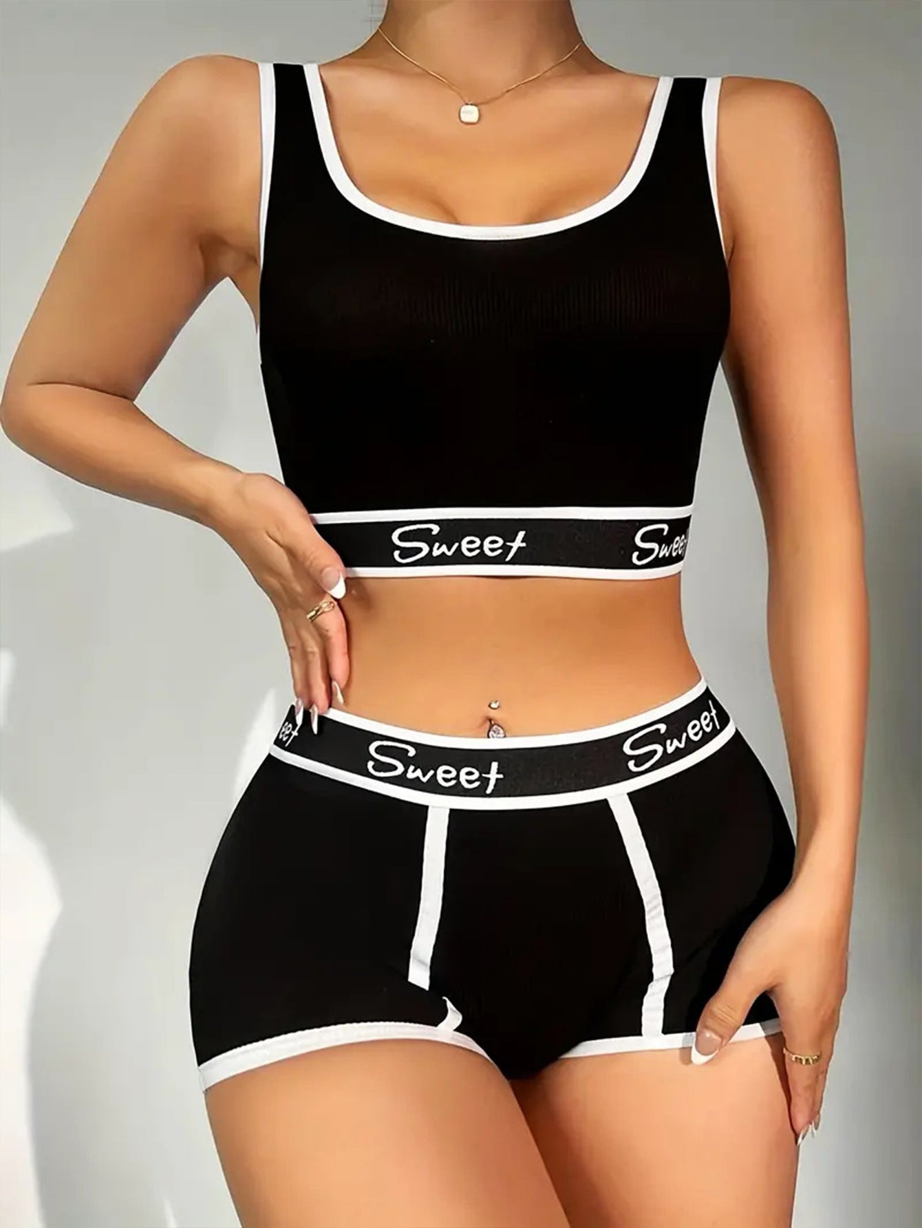 Workout Underwear Cotton Wide-brimmed Letters Sports Underwear Suit - Alsy store