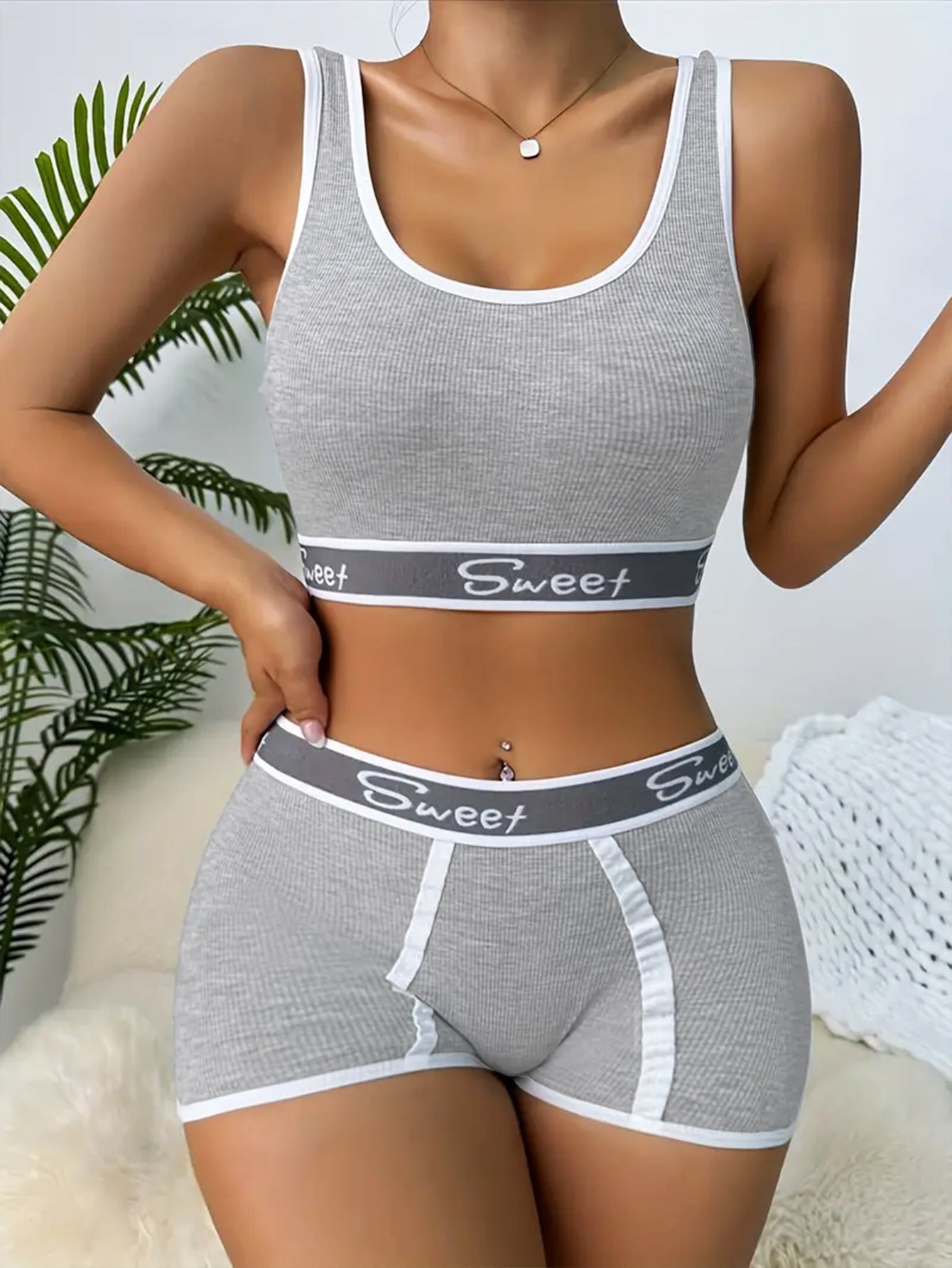 Workout Underwear Cotton Wide-brimmed Letters Sports Underwear Suit - Alsy store