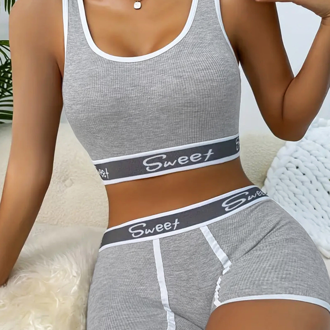 Workout Underwear Cotton Wide-brimmed Letters Sports Underwear Suit - Alsy store