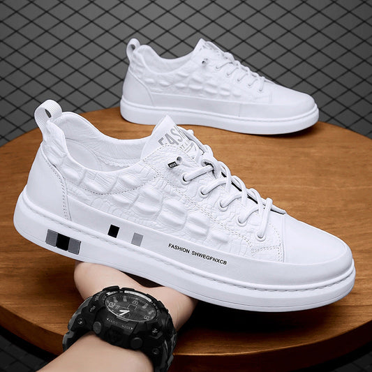 2024 Spring New Europe Station Live Men's Shoes Fashion Casual Board Shoes Autumn Trendy Shoes Round Head White Shoes Alsy store