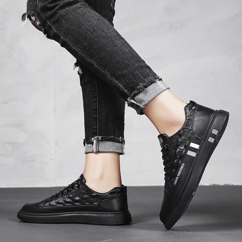 2024 Spring New Europe Station Live Men's Shoes Fashion Casual Board Shoes Autumn Trendy Shoes Round Head White Shoes Alsy store