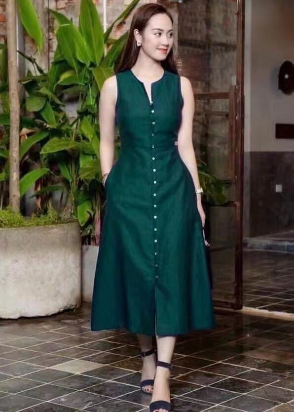 Amazon Cross-Border 2022 Summer New Fashion Elegant Dress Slimming Look Solid Color Skirt Wholesale Alsy store