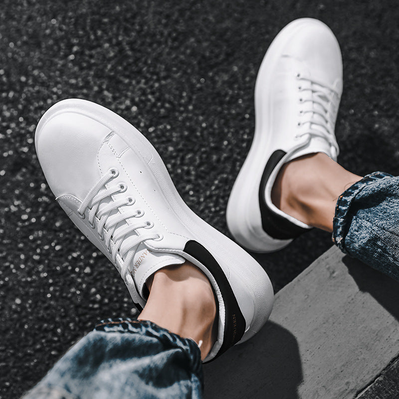 Makun Men's Height Increase Skateboard Shoes Lightweight Korean Style Couple Shoes Men's Sporty Casual Versatile Small White Alsy store