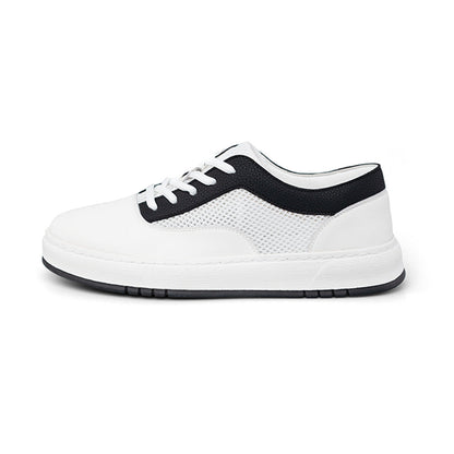 European and American Cross-Border New High-End Sports Shoes for Men, Genuine Leather Breathable Mesh Sneakers, Trendy and Fashionable Hot-Selling Casual Men's Shoes Alsy store