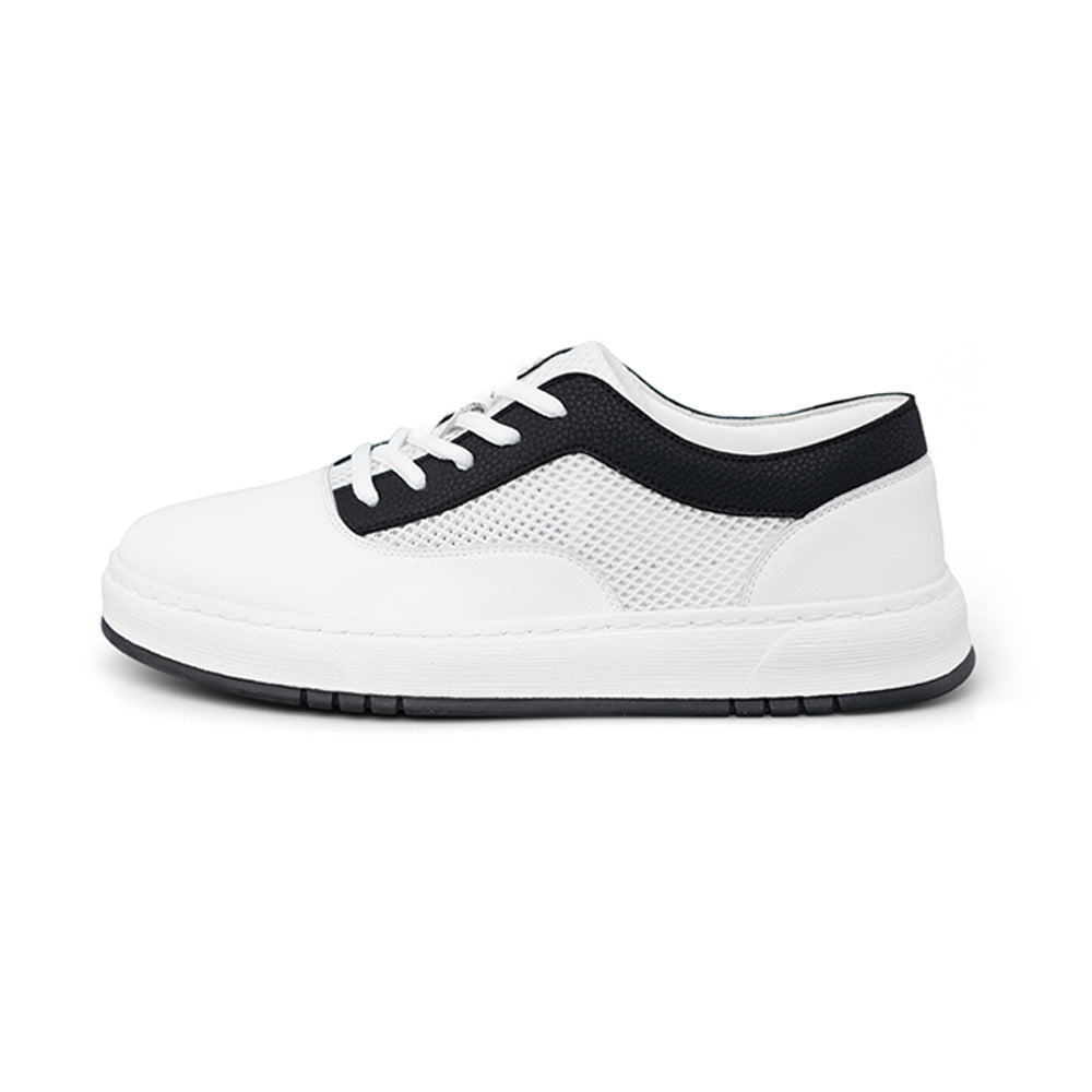 European and American Cross-Border New High-End Sports Shoes for Men, Genuine Leather Breathable Mesh Sneakers, Trendy and Fashionable Hot-Selling Casual Men's Shoes Alsy store