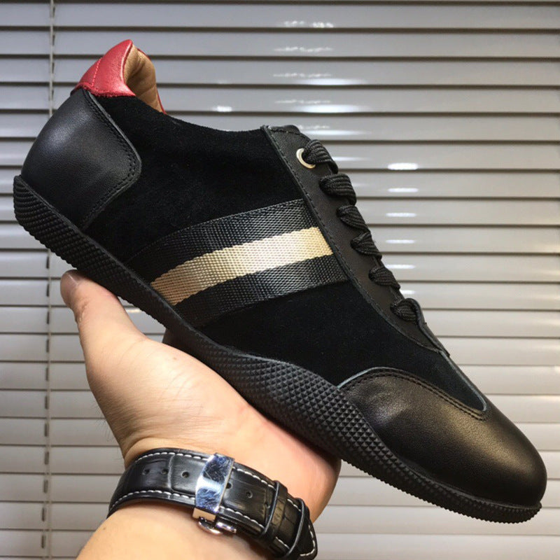 European High-End Trendy Men's Shoes, Big-Name Men's Leather Lace-Up Sports Casual Shoes, Breathable Genuine Leather Sneakers Alsy store