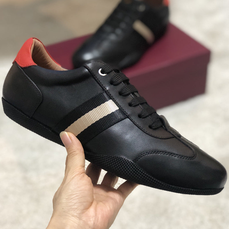 European High-End Trendy Men's Shoes, Big-Name Men's Leather Lace-Up Sports Casual Shoes, Breathable Genuine Leather Sneakers Alsy store