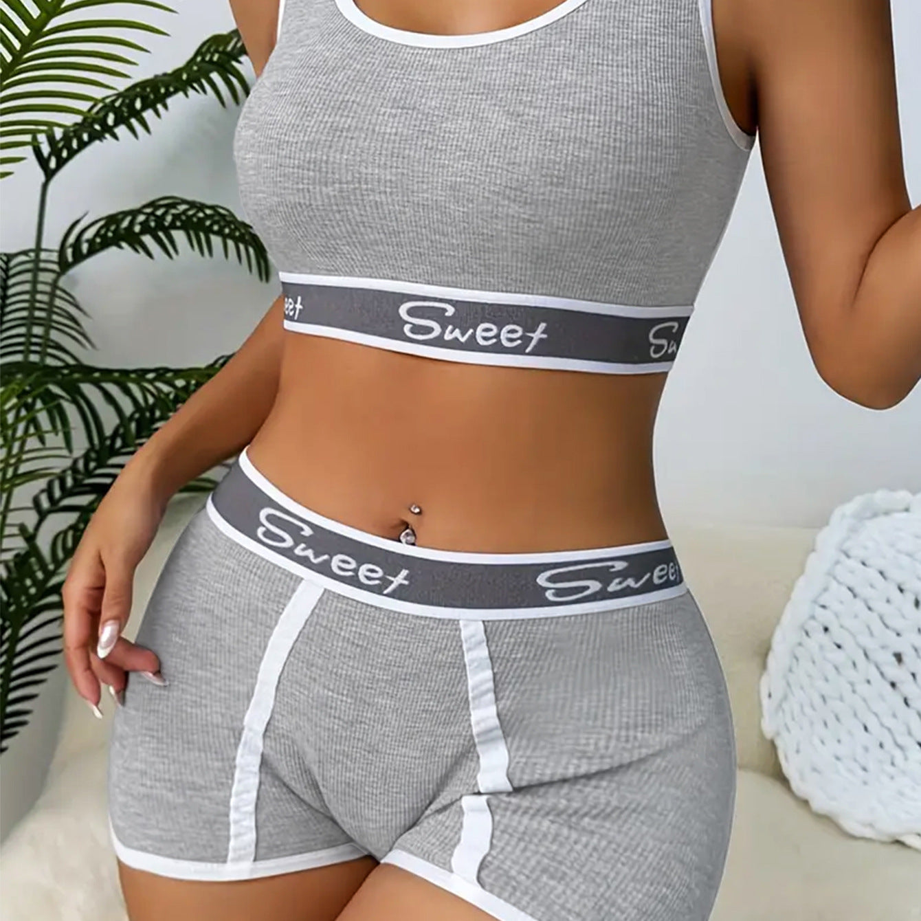 Workout Underwear Cotton Wide-brimmed Letters Sports Underwear Suit - Alsy store