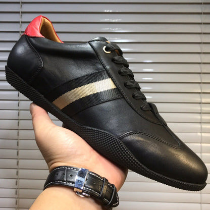 European High-End Trendy Men's Shoes, Big-Name Men's Leather Lace-Up Sports Casual Shoes, Breathable Genuine Leather Sneakers Alsy store