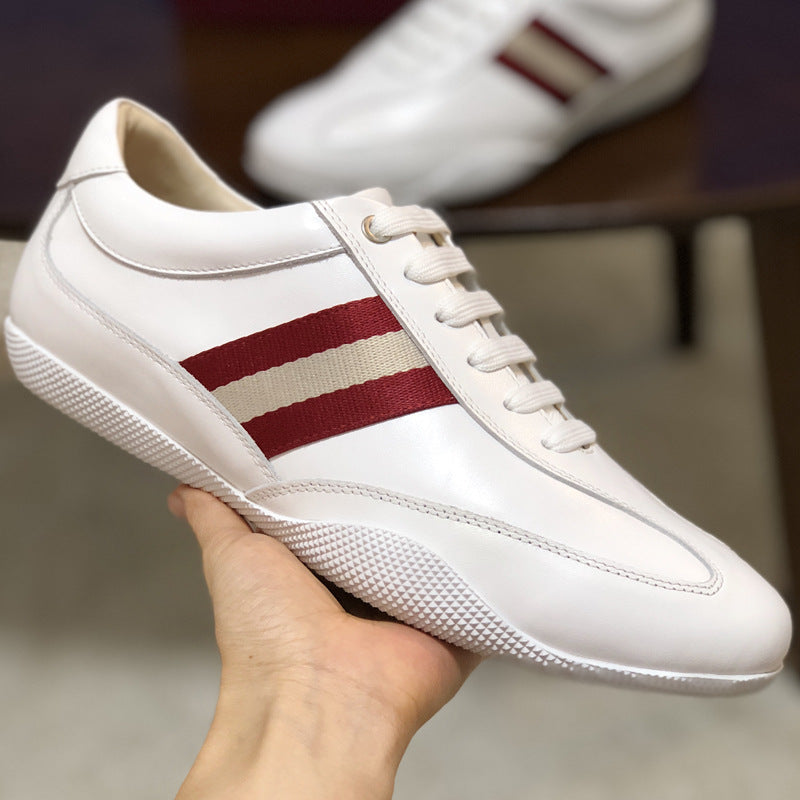 European High-End Trendy Men's Shoes, Big-Name Men's Leather Lace-Up Sports Casual Shoes, Breathable Genuine Leather Sneakers Alsy store