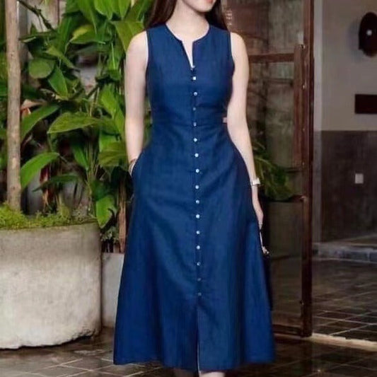 Amazon Cross-Border 2022 Summer New Fashion Elegant Dress Slimming Look Solid Color Skirt Wholesale Alsy store