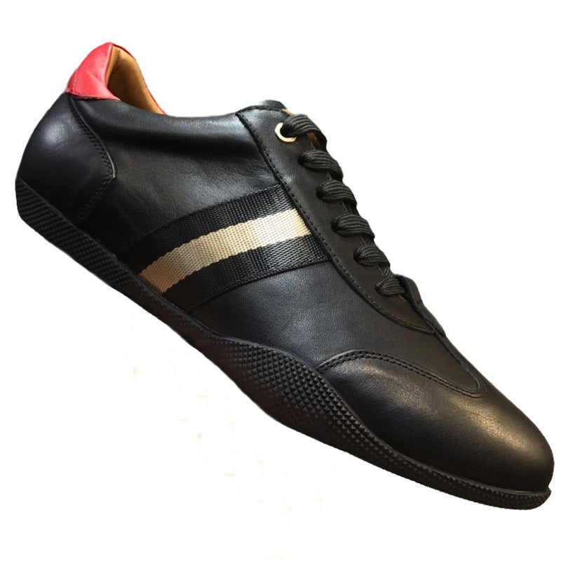 European High-End Trendy Men's Shoes, Big-Name Men's Leather Lace-Up Sports Casual Shoes, Breathable Genuine Leather Sneakers Alsy store