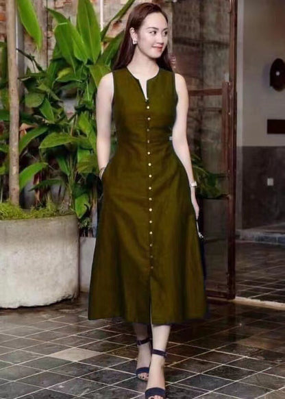 Amazon Cross-Border 2022 Summer New Fashion Elegant Dress Slimming Look Solid Color Skirt Wholesale Alsy store