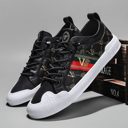 European Station's New Lazy Sneakers Spring and Summer British Men's Shoes Genuine Leather Trendyy Versatile Slip-On Breathable Casual Leather Shoes Alsy store