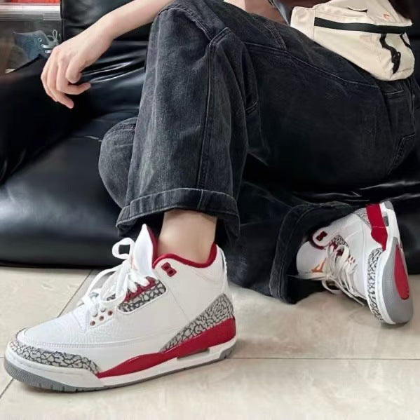 European Station Cross-Border Aj3 Men's and Women's Basketball Shoes Fujiwara Hao White Cement Black Warrior Beika Blue Joe 3 Sports and Casual Shoes Alsy store