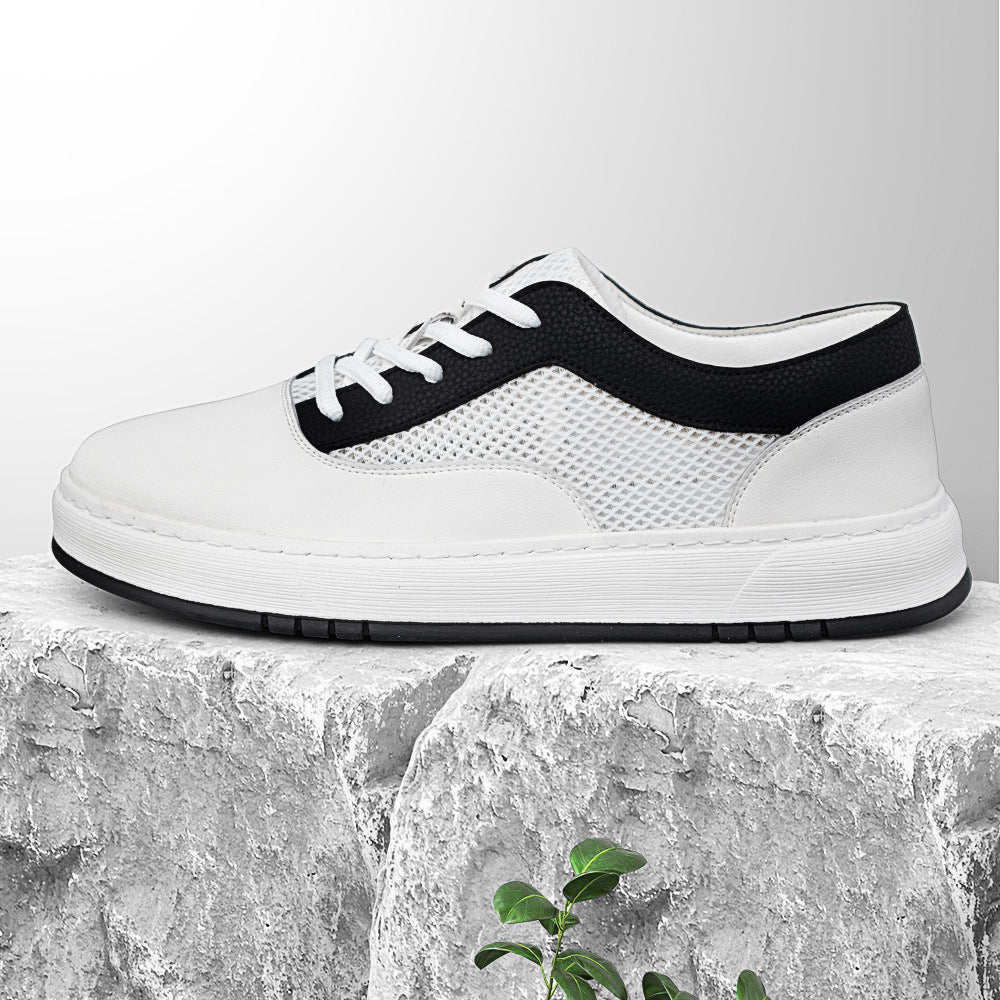 European and American Cross-Border New High-End Sports Shoes for Men, Genuine Leather Breathable Mesh Sneakers, Trendy and Fashionable Hot-Selling Casual Men's Shoes Alsy store