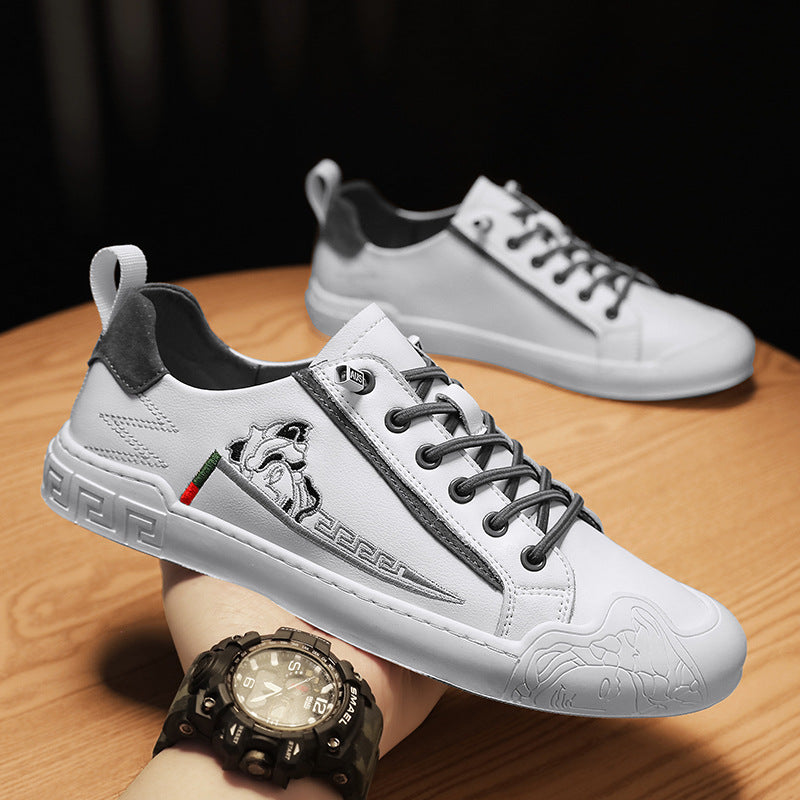 European Station's New Lazy Sneakers Spring and Summer British Men's Shoes Genuine Leather Trendyy Versatile Slip-On Breathable Casual Leather Shoes Alsy store