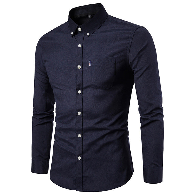 Men S Shirts Korean Men Slim Long Sleeve Dress Shirt - Alsy store