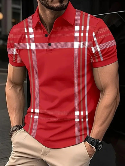 Business Plaid Slim Fit Polo Shirt - Alsy store