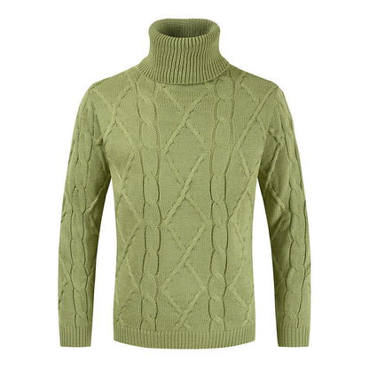 Turtleneck Sweater Men Loose Solid Color