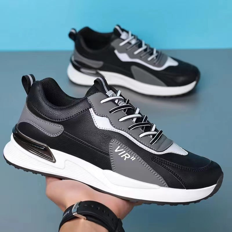 Men's Color Block Mesh Shoes Fashion Casual Lace-up Sneakers Outdoor Breathable Running Sports Shoes - Alsy store