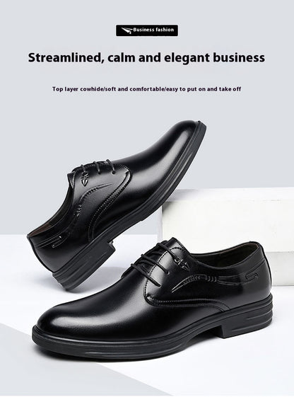 Men's Business Leather Shoes Men's Black Casual Genuine Cowhide Formal Wear Korean Fashion Shoes