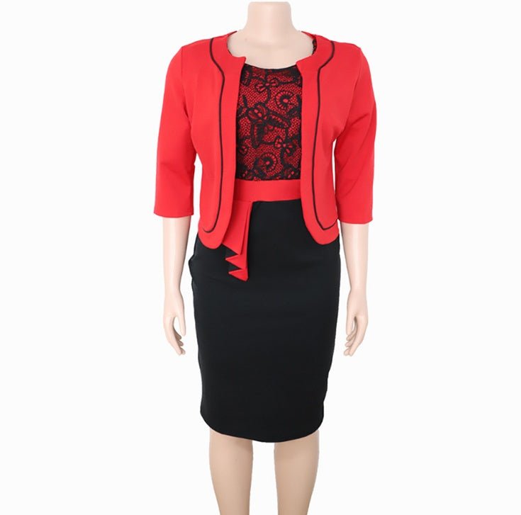 African Woman's Lace Stitching Dress Two - Piece Suit - Alsy store