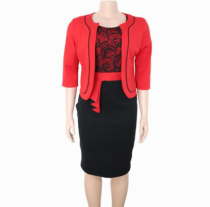 African Woman's Lace Stitching Dress Two - Piece Suit - Alsy store