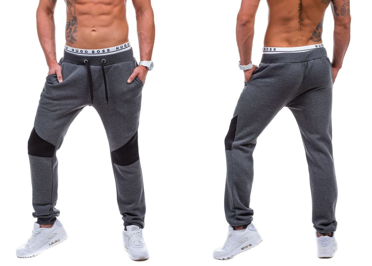 Autumn And Winter Foreign Trade New Men's Fashion Stitching Design Trousers European Size Men's Casual Sports Pants