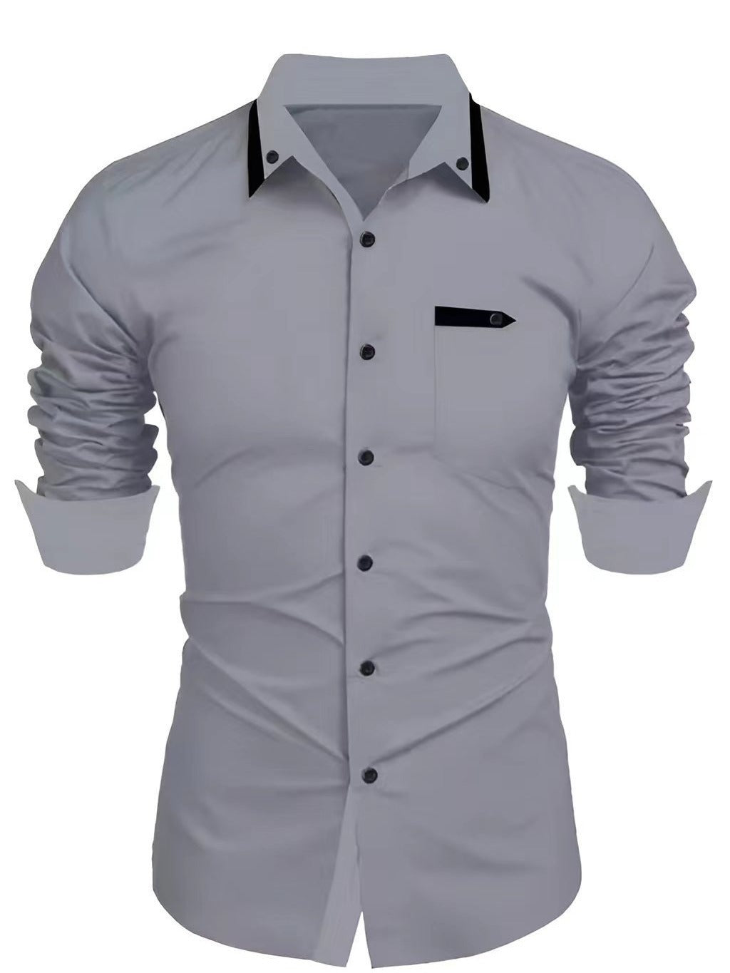 Men's Casual Fashion Business Trends Long-sleeved Shirt