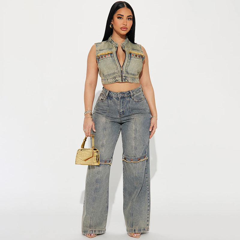 Y2k Baggy Wide Leg Jeans Women Vintage Streetwear Washed Denim Pants Grunge Basic Slouchy Trousers - Alsy store