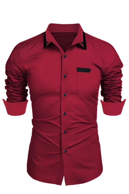 Men's Casual Fashion Business Trends Long-sleeved Shirt