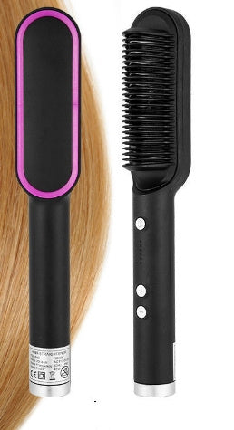 New 2 In 1 Hair Straightener Hot Comb Negative Ion Curling Tong Dual-purpose Electric Hair Brush - Alsy store