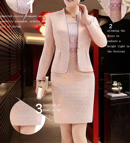 Simple Solid Color Mother Dress Wedding Suit Skirt - Alsy store