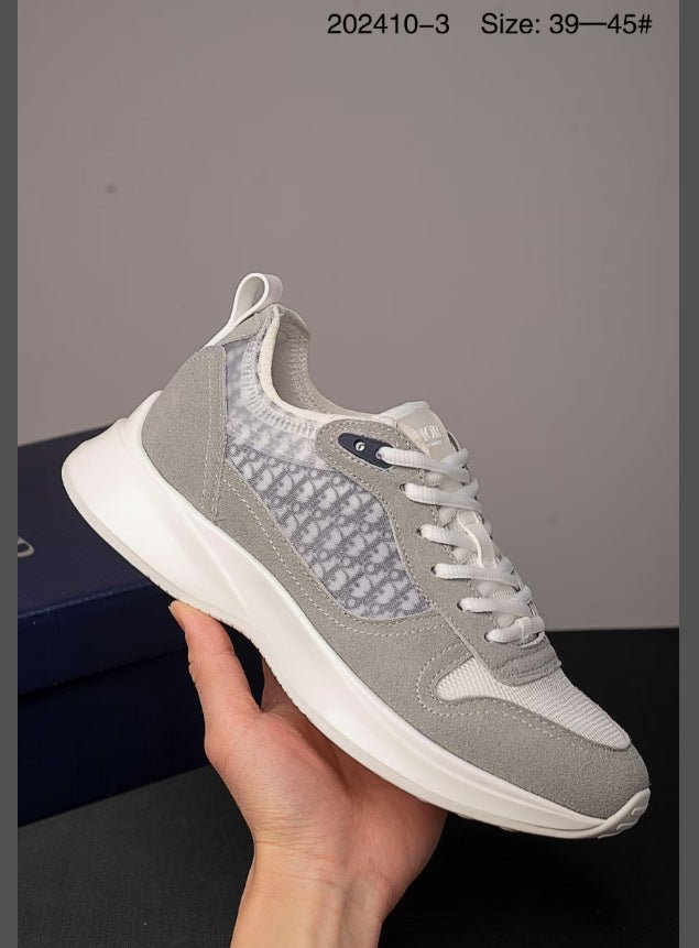 Cross - Border European Station B25 Printed Letter Cd Patchwork Low - Top Breathable Lace - Up Trendy Casual Shoes Trendy Men's Shoes - Alsy store