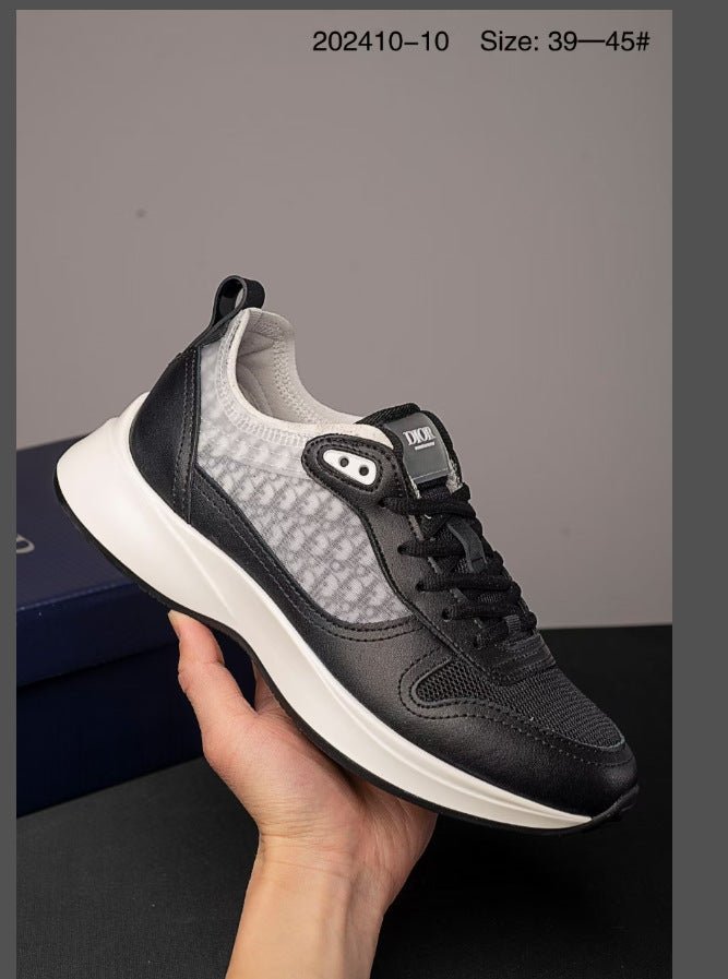 Cross - Border European Station B25 Printed Letter Cd Patchwork Low - Top Breathable Lace - Up Trendy Casual Shoes Trendy Men's Shoes - Alsy store