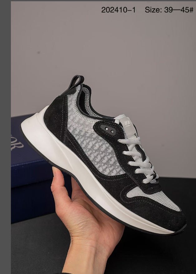 Cross - Border European Station B25 Printed Letter Cd Patchwork Low - Top Breathable Lace - Up Trendy Casual Shoes Trendy Men's Shoes - Alsy store