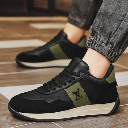 Cross - border Men's New Leather Casual Trendy Sneakers European Station Men's Thick - fit All - match sneaker Casual Trendy Shoes - Alsy store