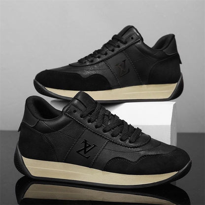 Cross - border Men's New Leather Casual Trendy Sneakers European Station Men's Thick - fit All - match sneaker Casual Trendy Shoes - Alsy store