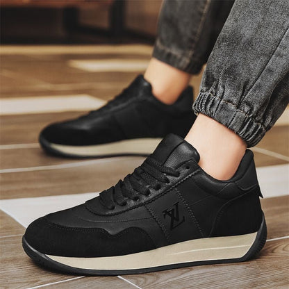 Cross - border Men's New Leather Casual Trendy Sneakers European Station Men's Thick - fit All - match sneaker Casual Trendy Shoes - Alsy store