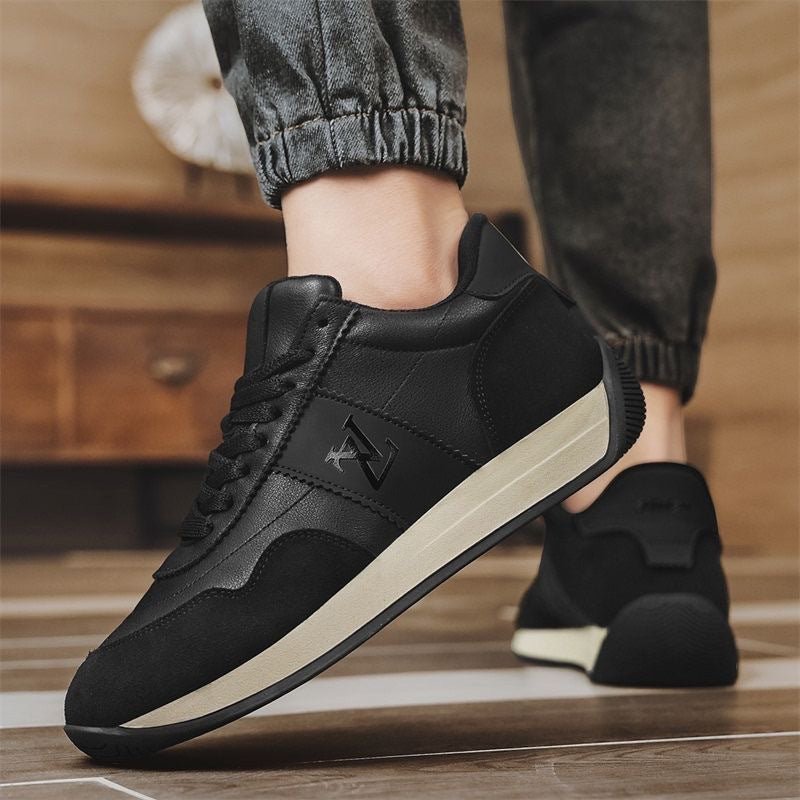 Cross - border Men's New Leather Casual Trendy Sneakers European Station Men's Thick - fit All - match sneaker Casual Trendy Shoes - Alsy store