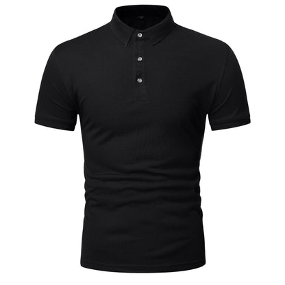 Men's Polo Shirt Lapel Short Sleeve Solid Color Top