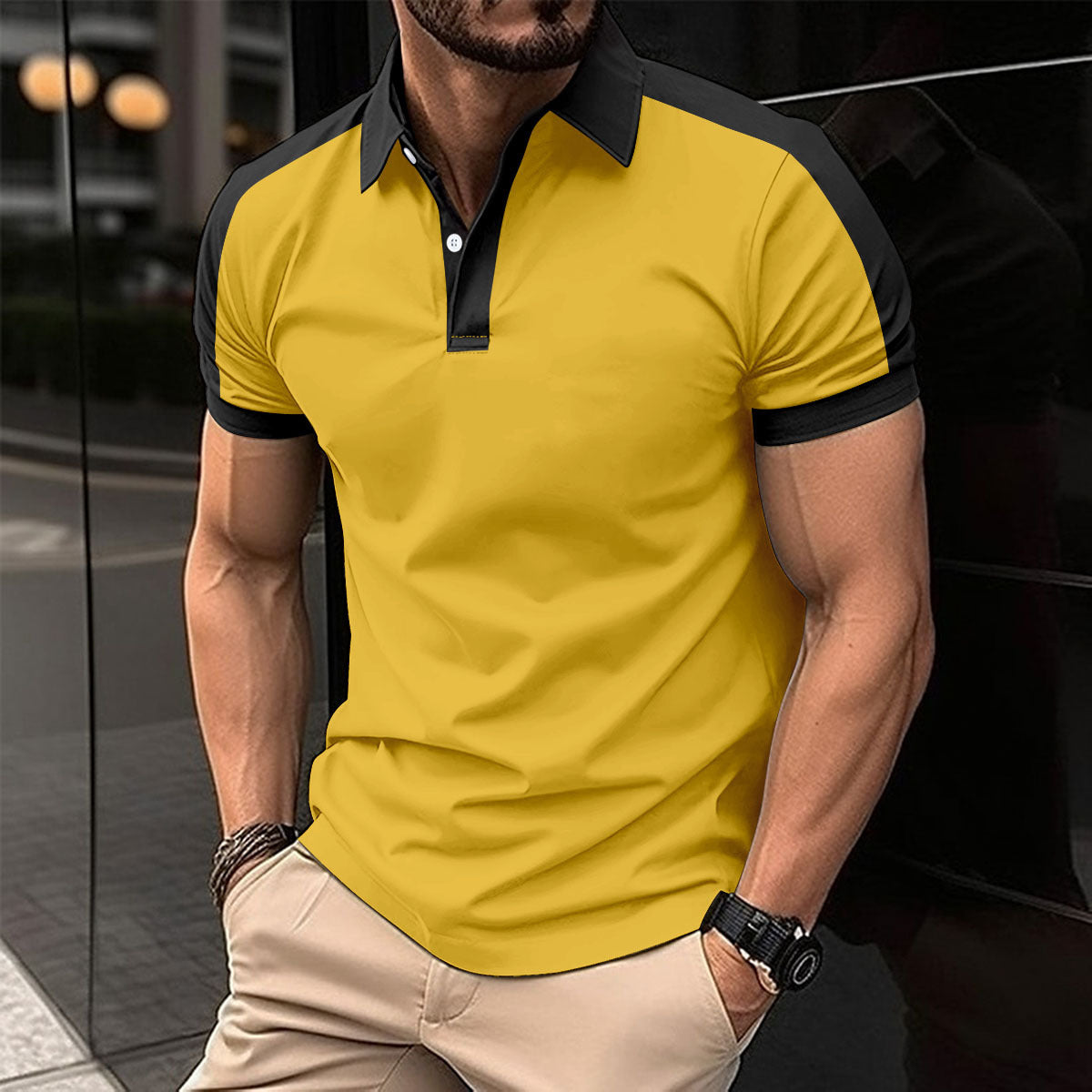 Men's Short Sleeve Business Shirt Summer Casual Polo Shirts - Alsy store