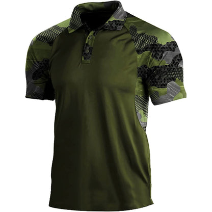 Polo Shirt Lapel Zipper Short-sleeved T-shirt Men - Alsy store