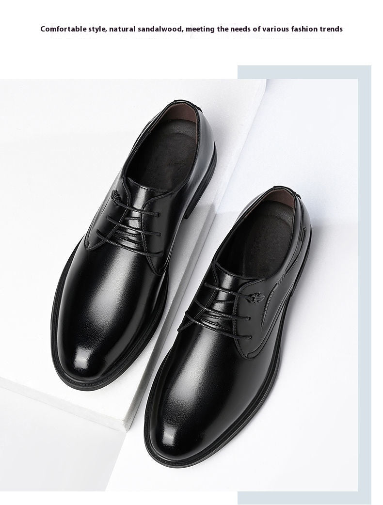 Men's Business Leather Shoes Men's Black Casual Genuine Cowhide Formal Wear Korean Fashion Shoes