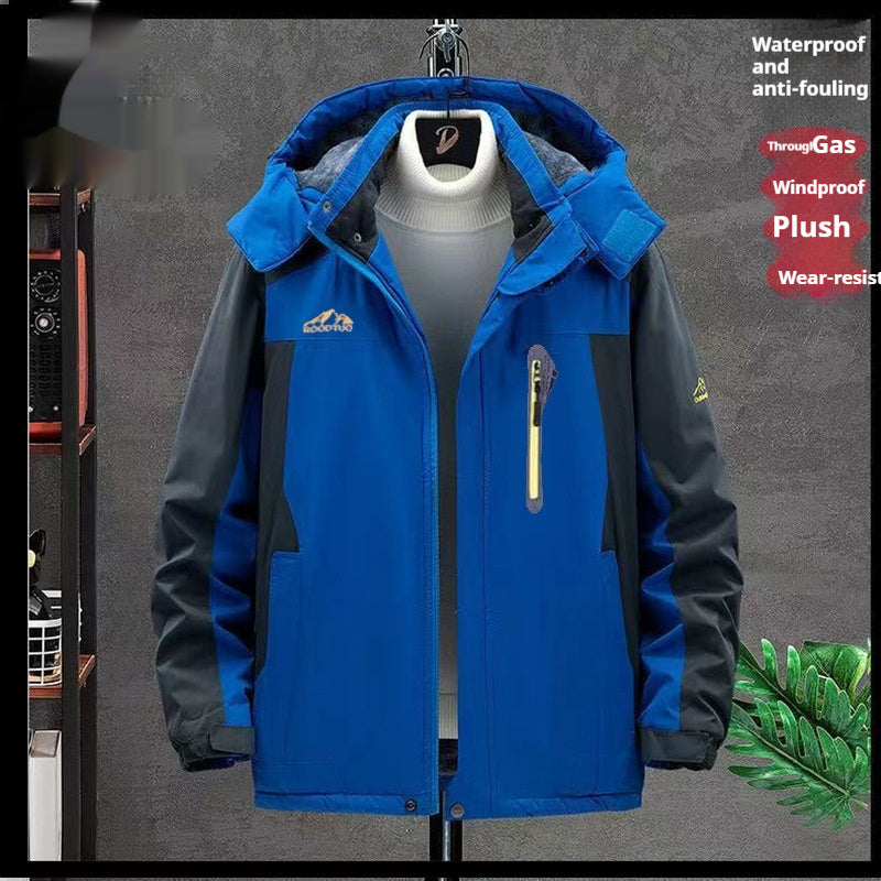 Men's Thick Velvet Waterproof And Windproof Jacket