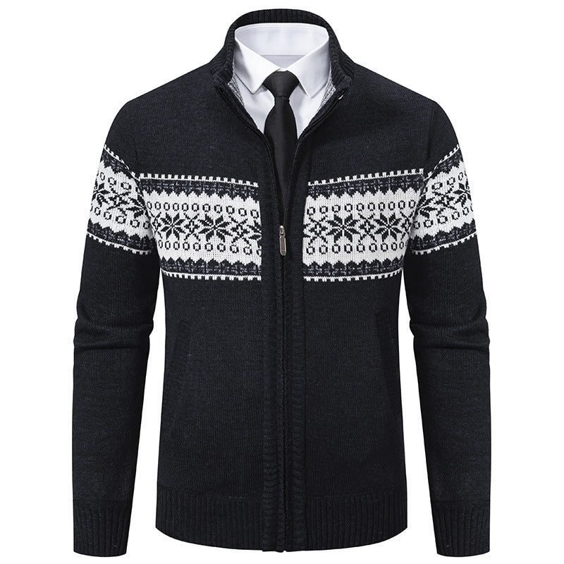 European Size Autumn And Winter Knitting Cardigan Top Coat For Men