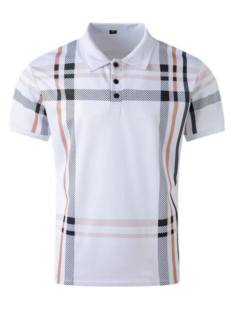 Business Plaid Slim Fit Polo Shirt - Alsy store