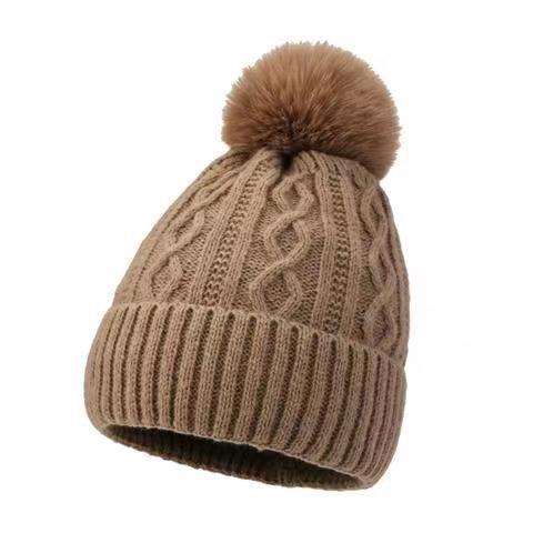 Woolen Cap Women's Autumn Winter Ear Protection Fur Ball Pullover